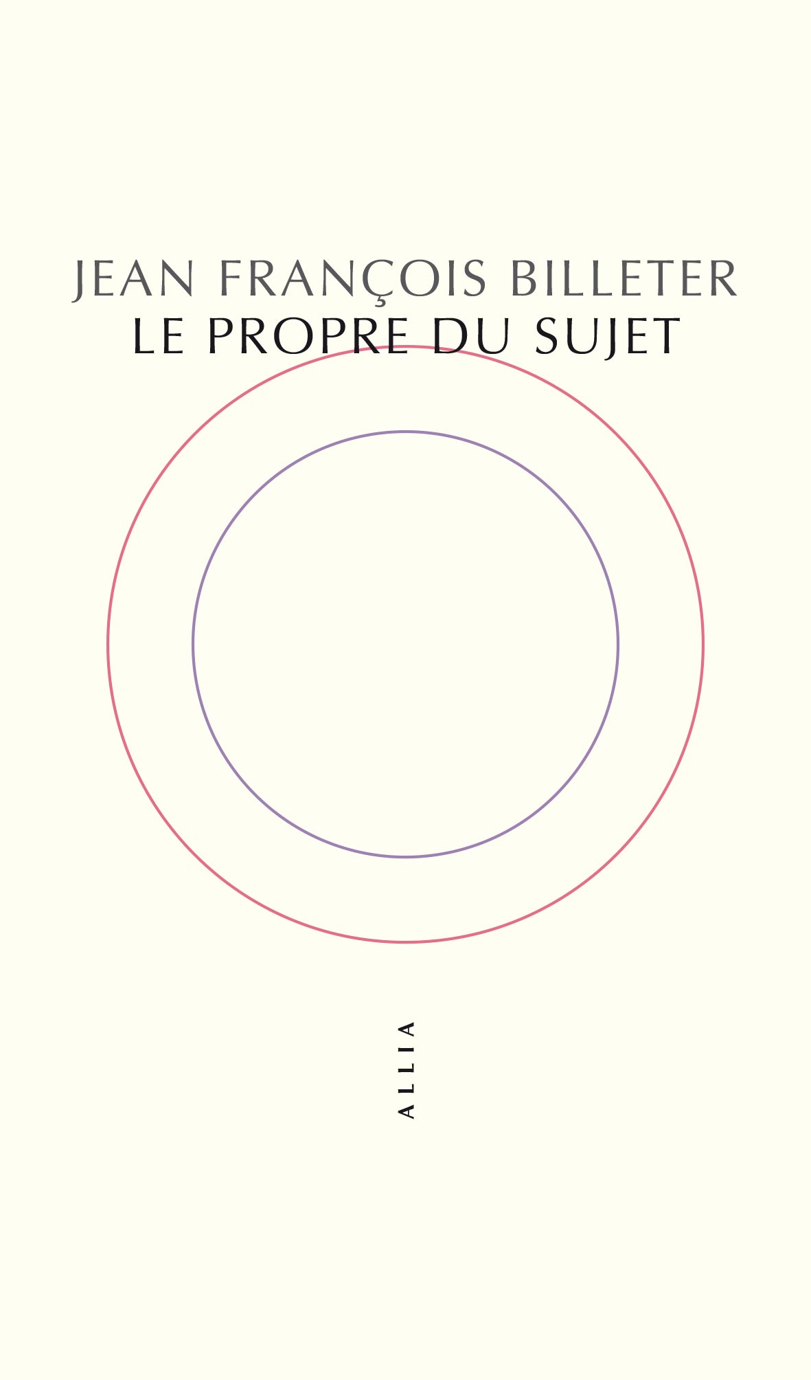 J-F. Billeter, Le Propre du sujet