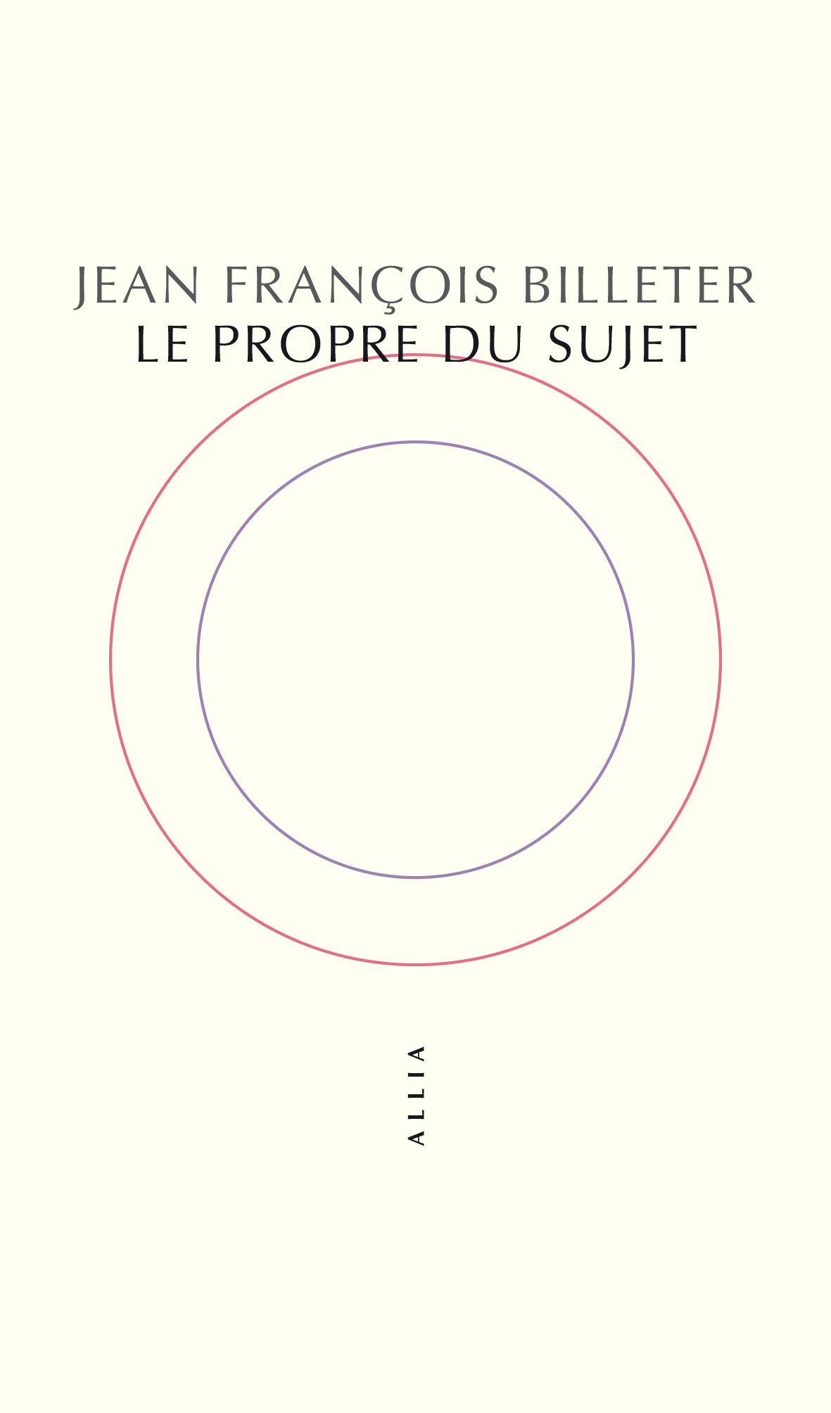 J-F. Billeter, Le Propre du sujet 