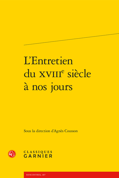A. Cousson (dir.), L’Entretien du XVIIIe siècle à nos jours