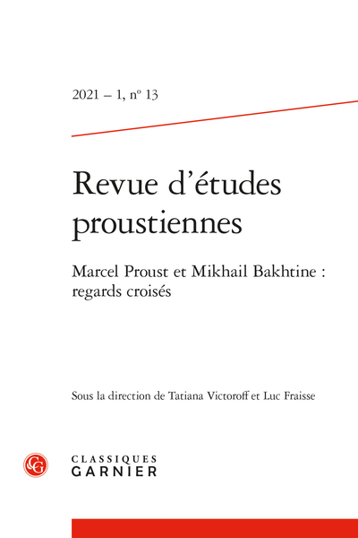 Revue d’études proustiennes, n° 13 :