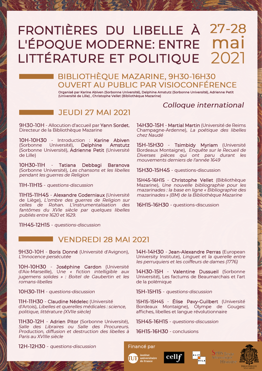 Frontières du libelle à l’époque moderne : entre littérature et politique