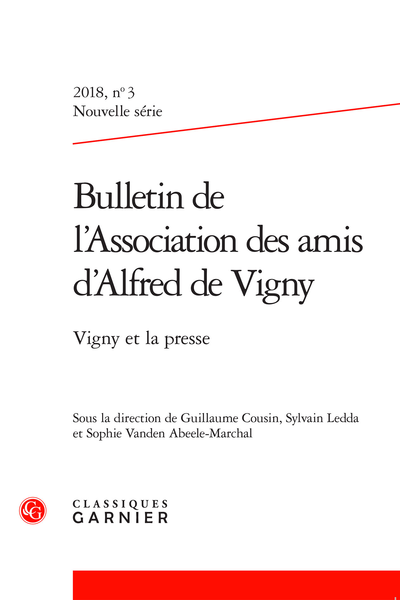 Bulletin de l’Association des amis d’Alfred de Vigny, n° 3: 