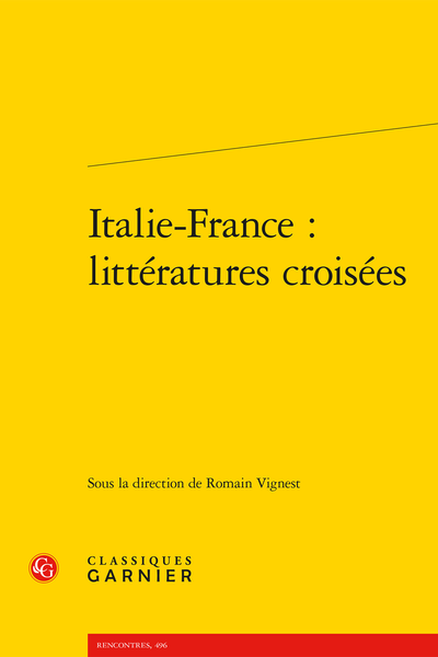 R. Vignest (dir.), Italie-France : littératures croisées 