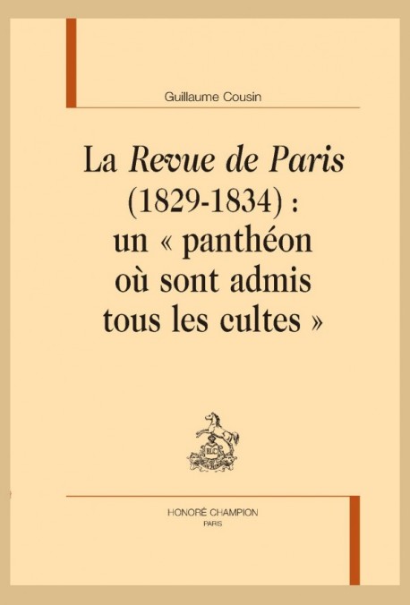 G. Cousin, La Revue de Paris (1829-1834) : un 