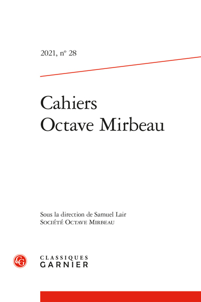 Cahiers Octave Mirbeau 2021, n° 28