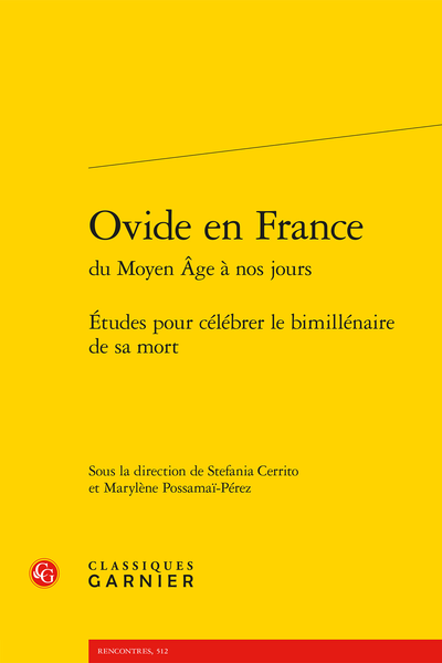 Ovide en France du Moyen Âge à nos jours, Études pour célébrer le bimillénaire de sa mort