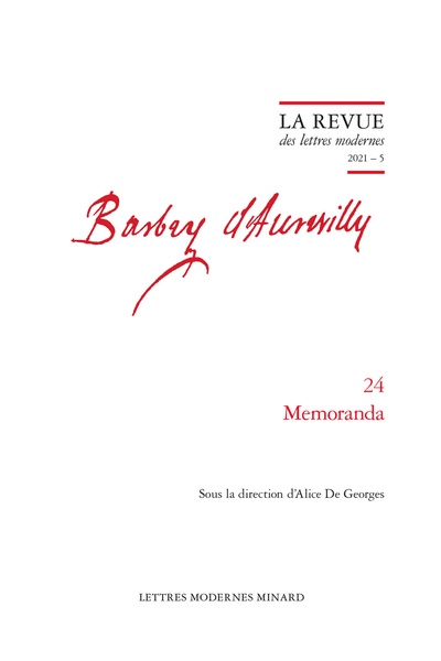 La Revue des lettres modernes, série Jules Barbey d'Aurevilly n°24
