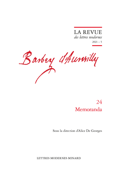 La Revue des lettres modernes, série Jules Barbey d'Aurevilly n°24 