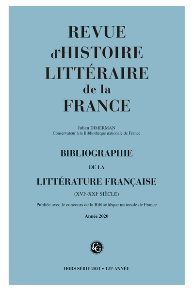 Bibliographie de la littérature française 2021, Année 2020 varia