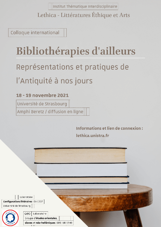 Bibliothérapies d'ailleurs : représentations & pratiques de l'Antiquité à nos jours