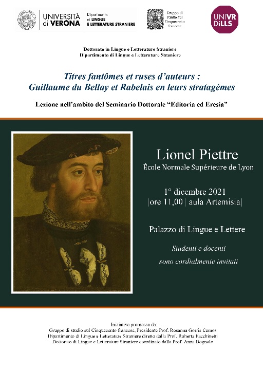 Titres fantômes & ruses d'auteurs : Guillaume du Bellay & Rabelais en leurs stratagèmes. Conf. de Lionel Piettre (Vérone)