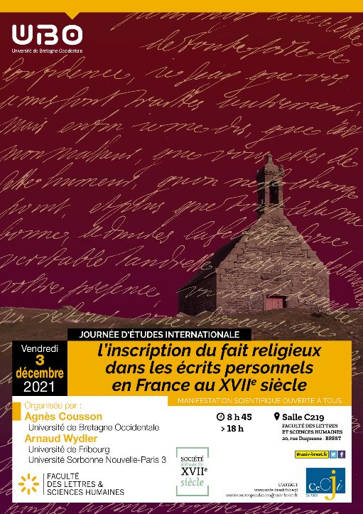 L'inscription du fait religieux dans les écrits personnels en France au XVIIe siècle (Brest)