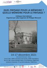 Quel paysage pour la mémoire ? Quelle mémoire pour le paysage ? (Clermont-Ferrand & Paris Sorbonne)