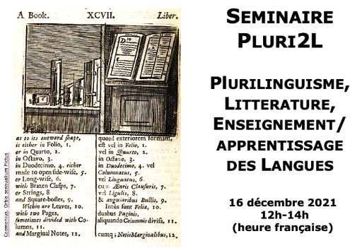 Séminaire Pluri2L : Plurilinguisme, littérature, enseignement / apprentissage des langues (en ligne)