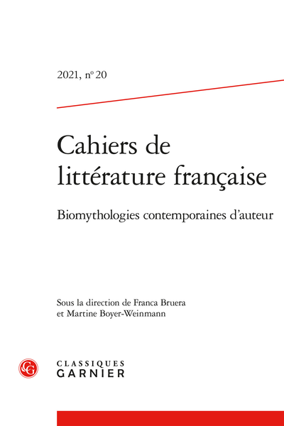 Cahiers de littérature française 2021, n° 20 : 