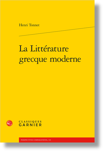 Henri Tonnet, La Littérature grecque moderne
