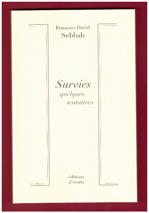 François-David Sebbah, Survies. Quelques tentatives