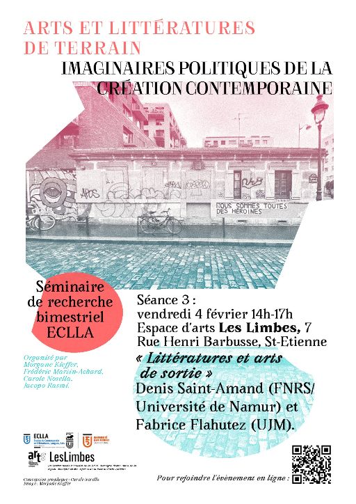 Littératures et arts de sortie. Rencontre avec Denis Saint-Amand et Fabrice Flahutez (séminaire