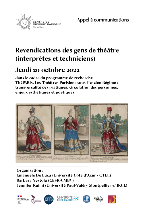 Revendications des gens de théâtre (interprètes & techniciens)