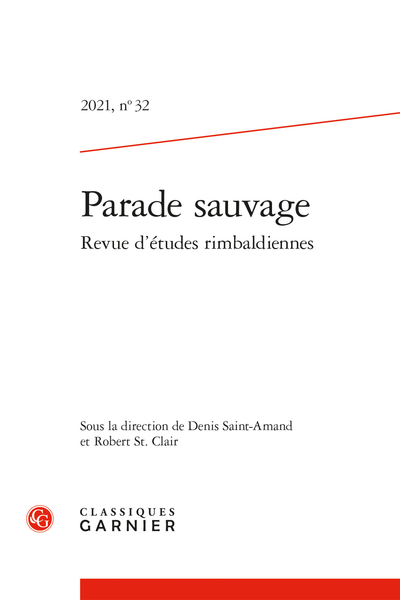 Parade sauvage. Revue ­d’études rimbaldiennes, 2021, n° 32 : 