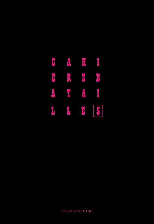 Cahiers Bataille n°5, 2022 :