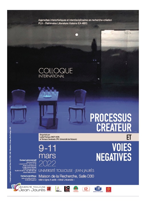 Processus créateur et voies négatives. Approches interartistiques et interdisciplinaires en recherche-création (Toulouse)