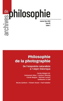 Archives de la philosophie, 2022-1, t. 85 :