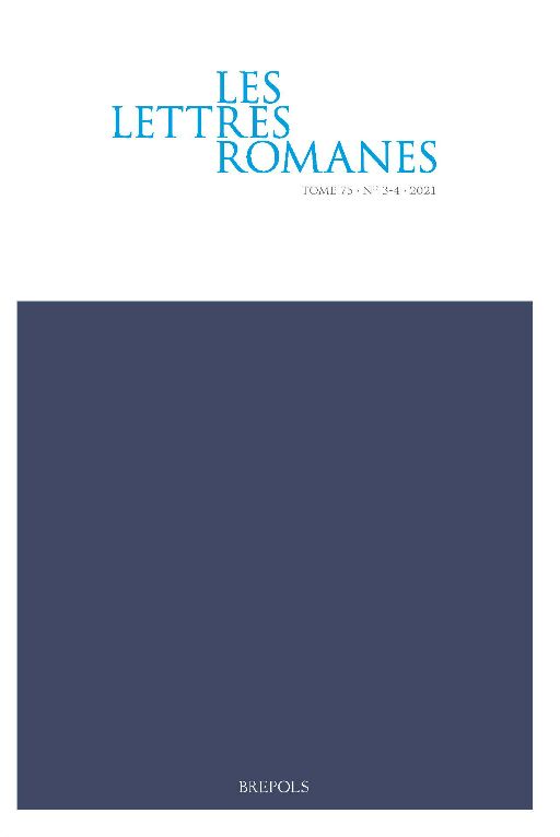 Les lettres romanes. Tome 75, N° 3-4, 2021