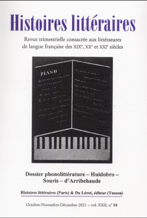Histoires littéraires, n°88: