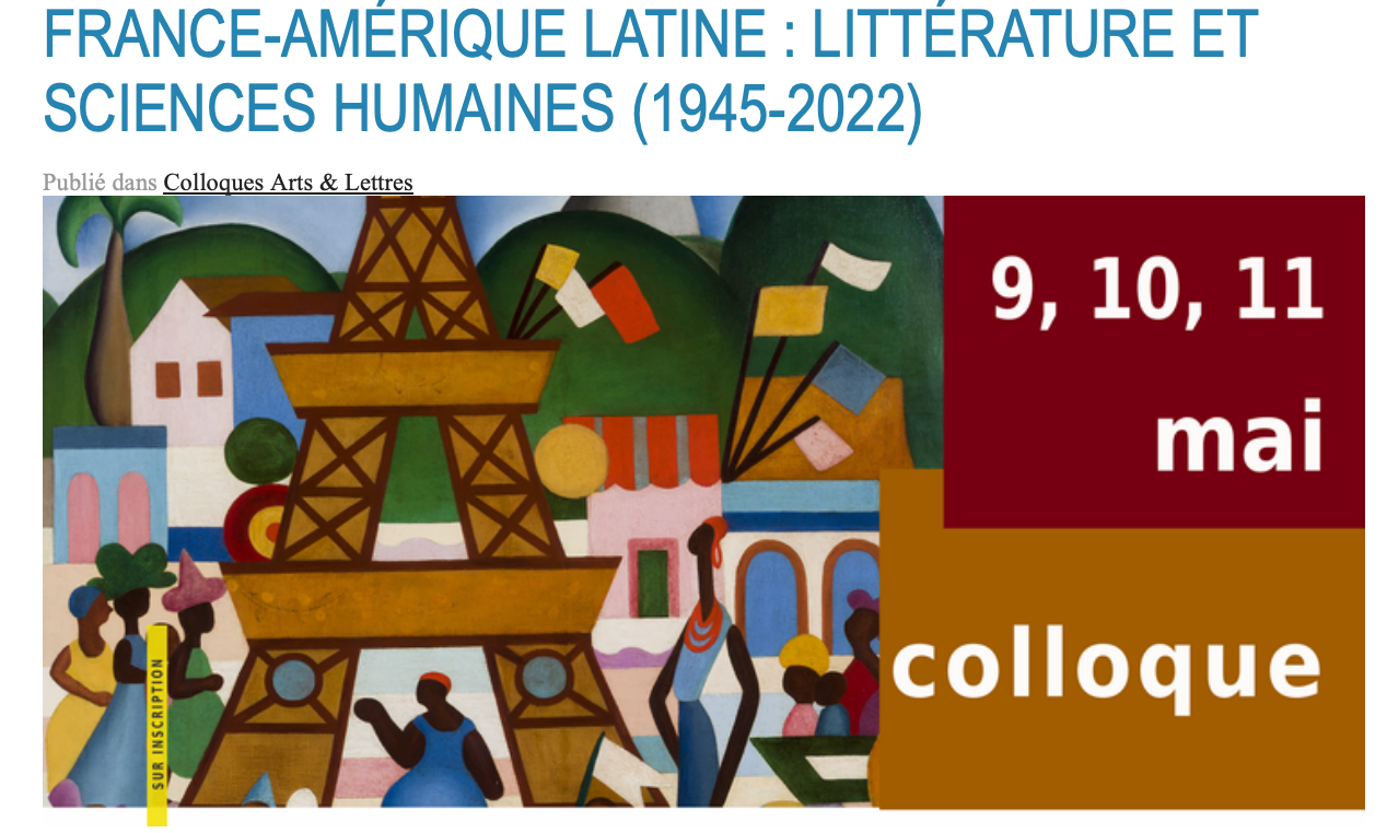 France-Amérique latine. Littérature et sciences humaines 1945-2022 (Fondation Singer-Polignac, Paris)