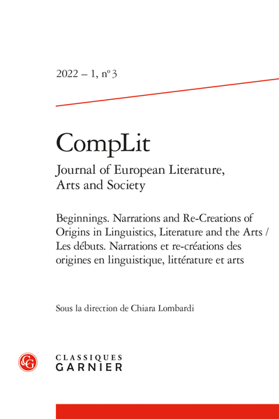 CompLit. Journal of European Literature, Arts and Society, 2022-1, n° 3: