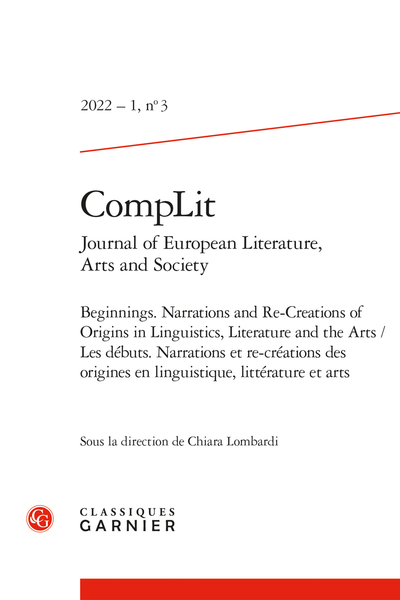 CompLit. Journal of European Literature, Arts and Society, 2022-1, n° 3: 