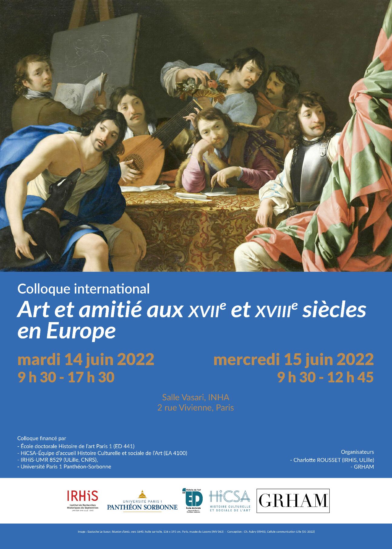 Art et amitié aux XVIIe et XVIIIe siècles en Europe // Art and friendship in the 17th and 18th centuries in Europe (Colloque international du GRHAM)