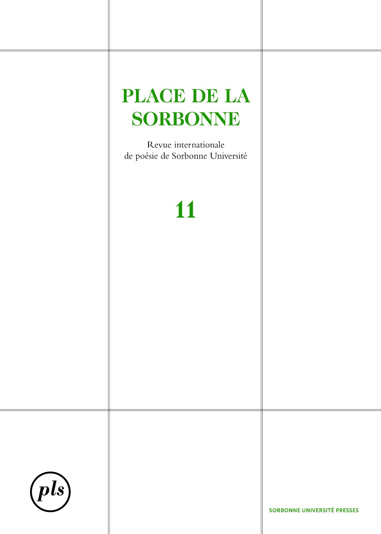 Place de la Sorbonne, revue internationale de poésie contemporaine, n° 11