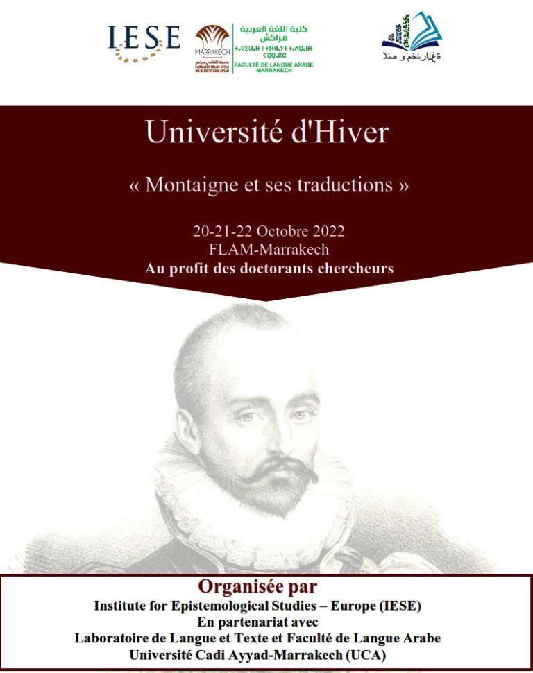 Montaigne et ses traductions (Université d' hiver, Marrakech)