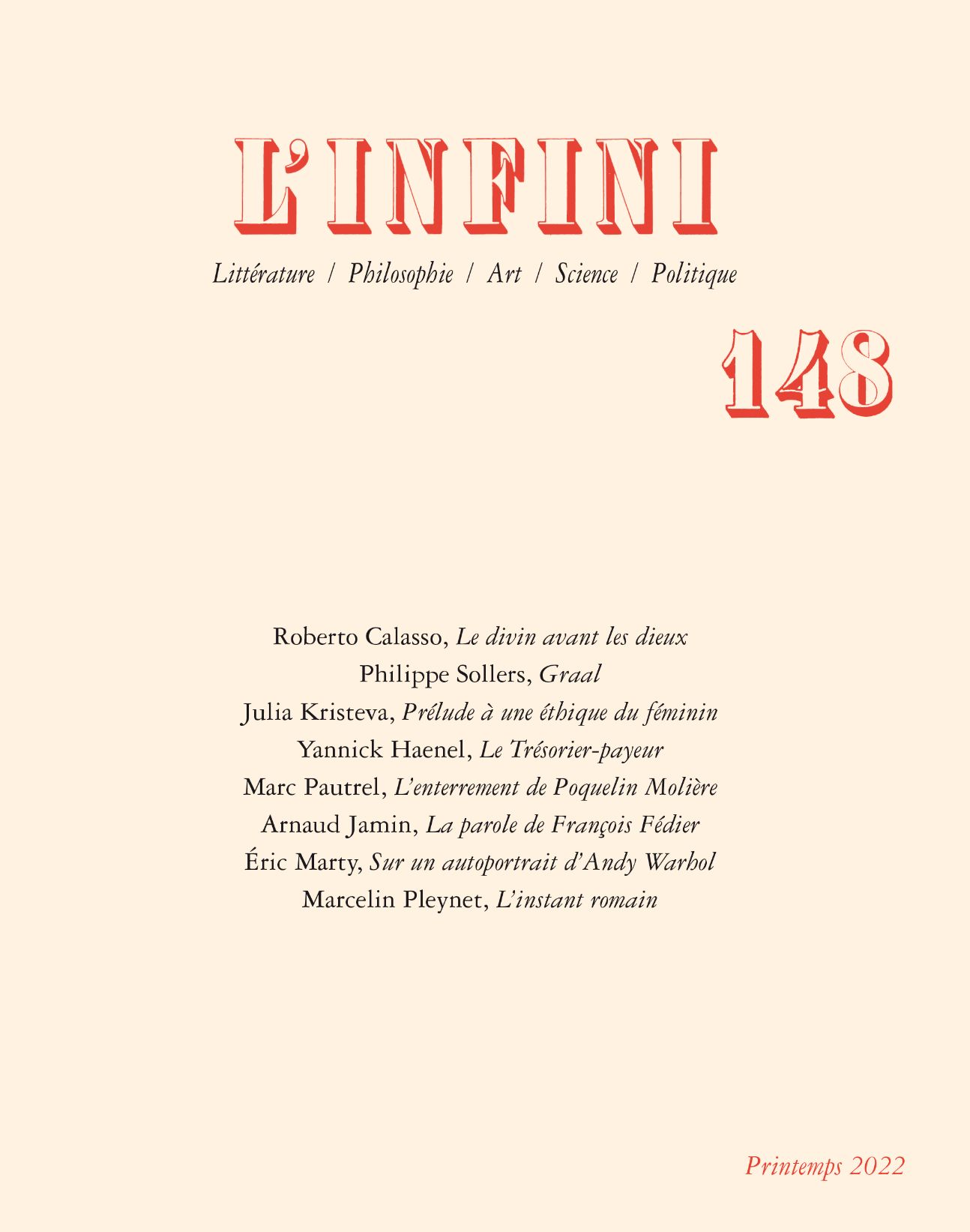 L'Infini, n° 148