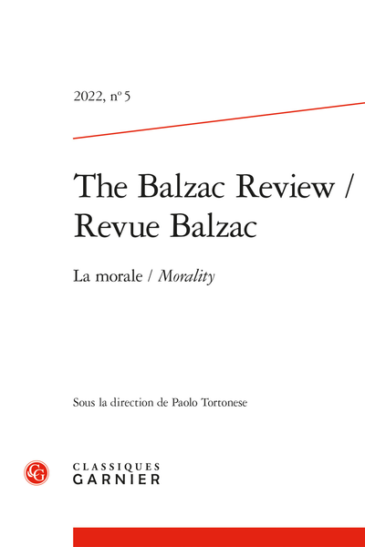 Revue Balzac / The Balzac Review, n° 5, 2022 :