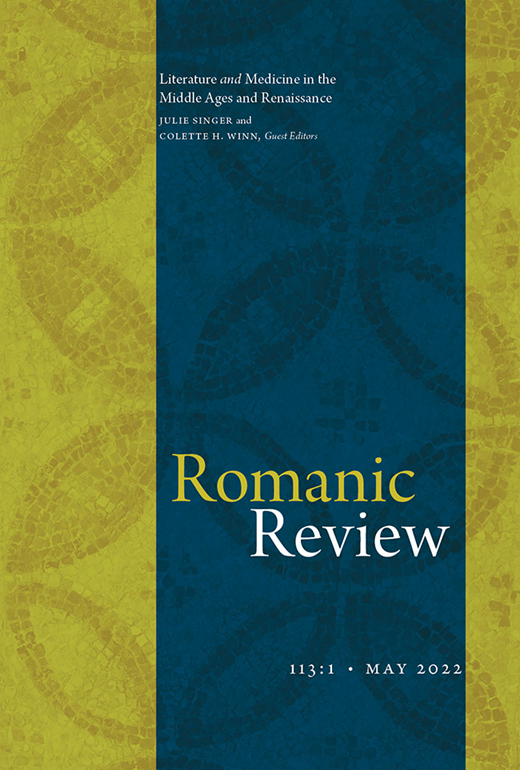 Romanic Review, Vol. 113, Issue 1 :