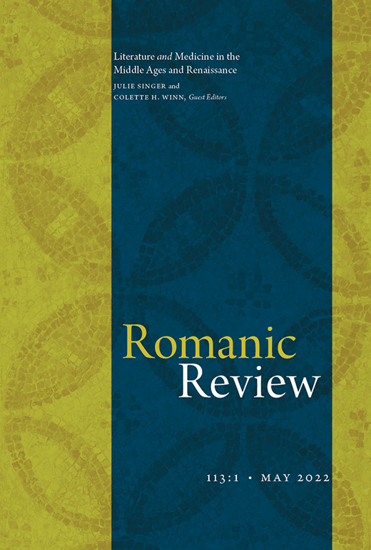 Romanic Review, Vol. 113, Issue 1 : 