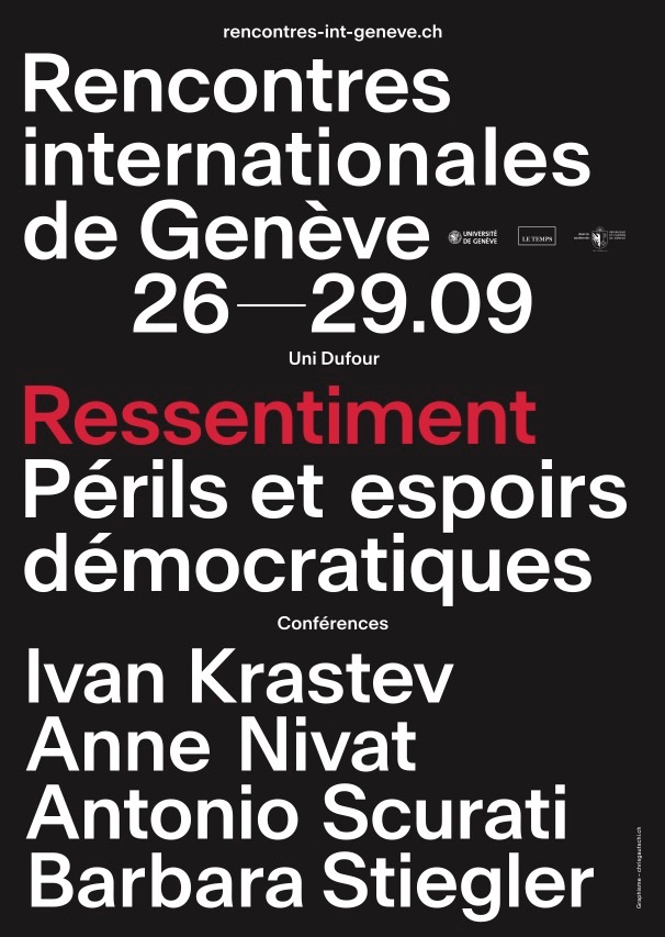 Ressentiment. Périls et espoirs démocratiques (55e Rencontres internationales de Genève)