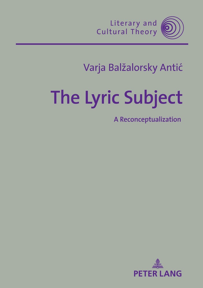 Varja Balžalorsky Antić, The Lyric Subject. A Reconceptualization