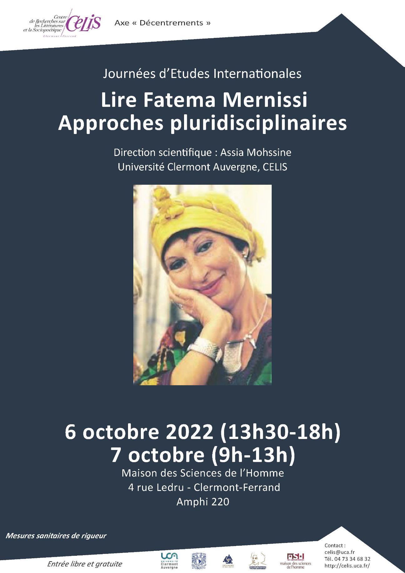 Journées d’études internationales : « Lire Fatema Mernissi. Approches pluridisciplinaires » (Clermont-Ferrand)