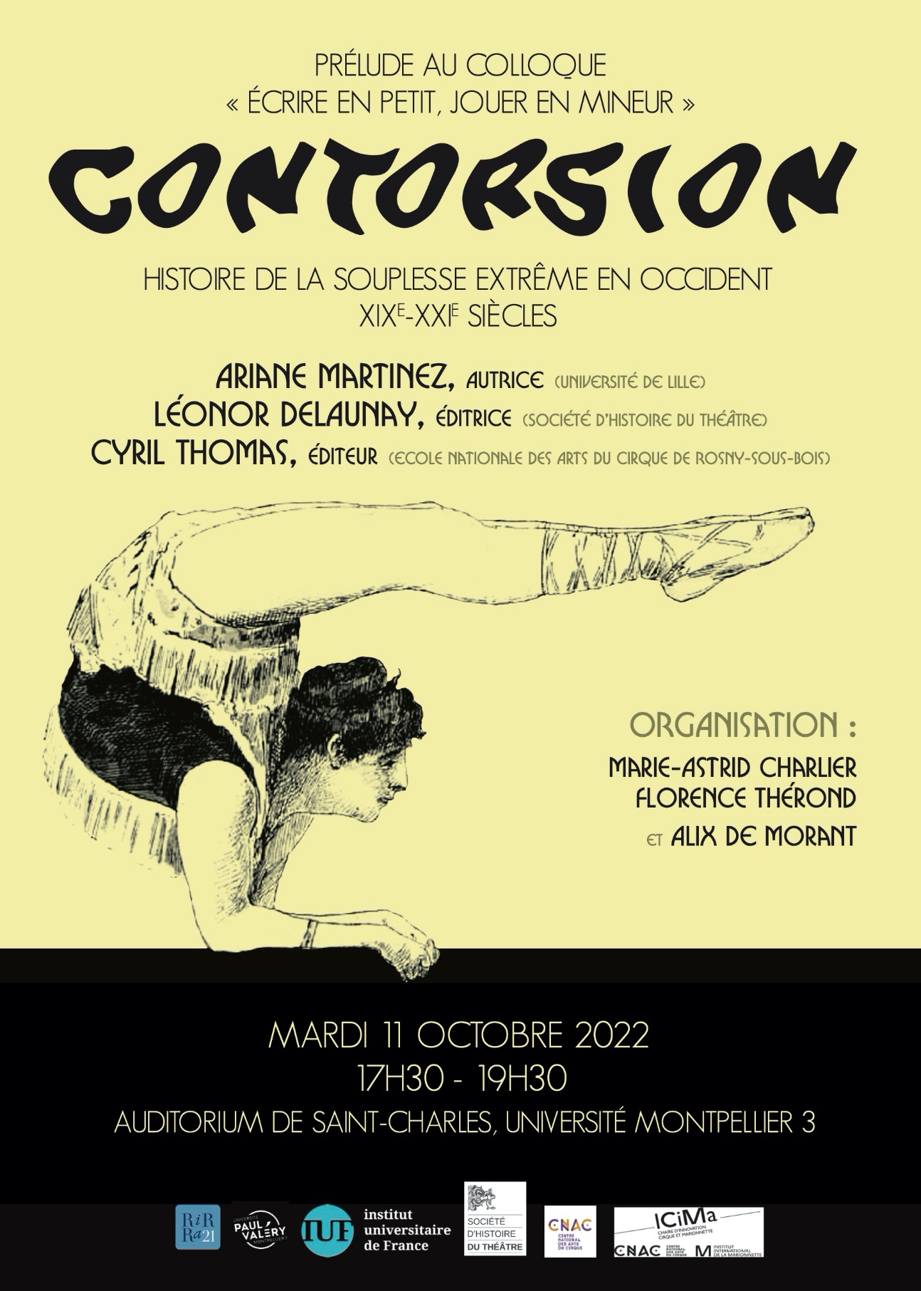 Rencontre autour de Contorsion. Histoire de la souplesse extrême en Occident, XIXe-XXIe siècles avec Ariane Martinez, Léonor Delaunay et Cyril Thomas (Montpellier)