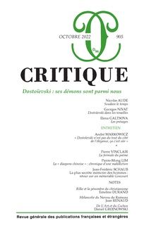 Critique, 2022/10, n° 905 :