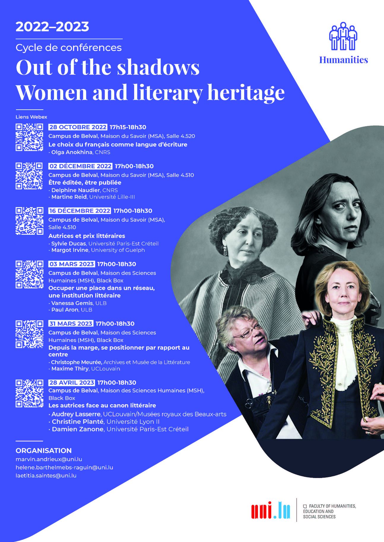 Out of the shadows : Women and literary heritage. Cycle de conférences (Luxembourg & en ligne)