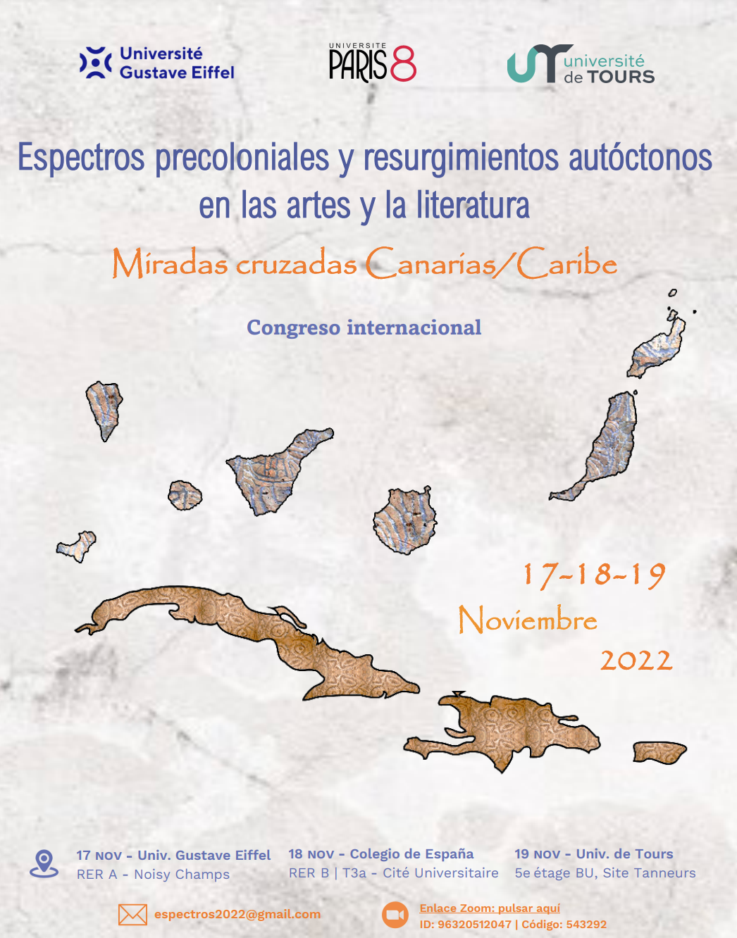 Espectros precoloniales y resurgimientos autóctonos en las artes y la literatura. Miradas cruzadas Canarias/Caribe (Champs-sur-Marne, Paris, Tours & en ligne)