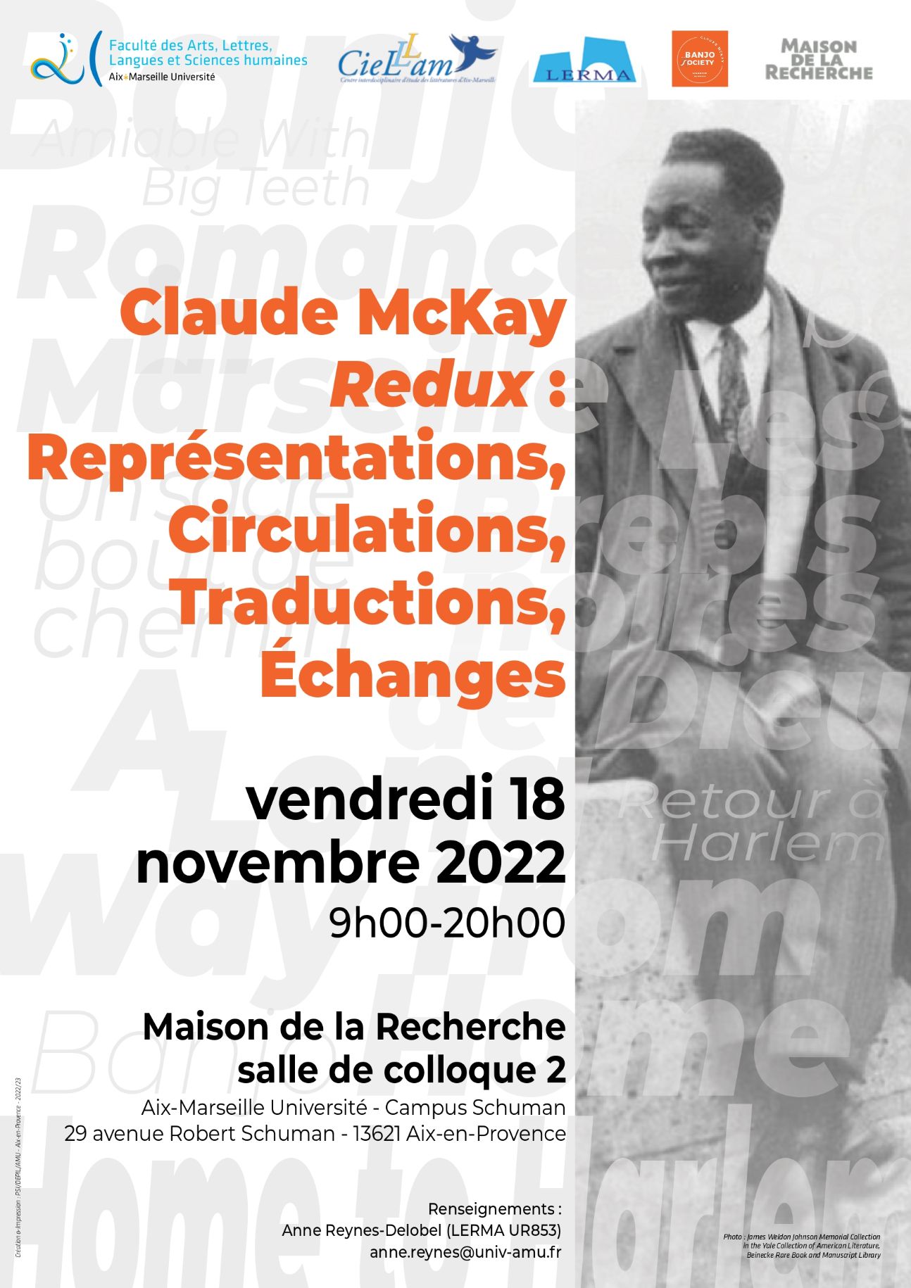 Claude McKay Redux : représentations, circulations, traductions, échanges (Aix-en-Provence)