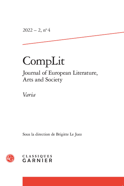 CompLit. Journal of European Literature, Arts and Society, 2022 – 2, n° 4