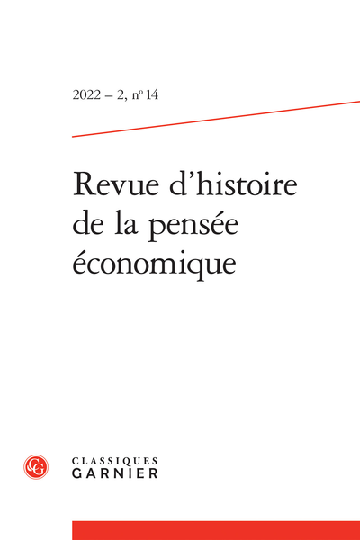 Revue d’histoire de la pensée économique, n° 14 :