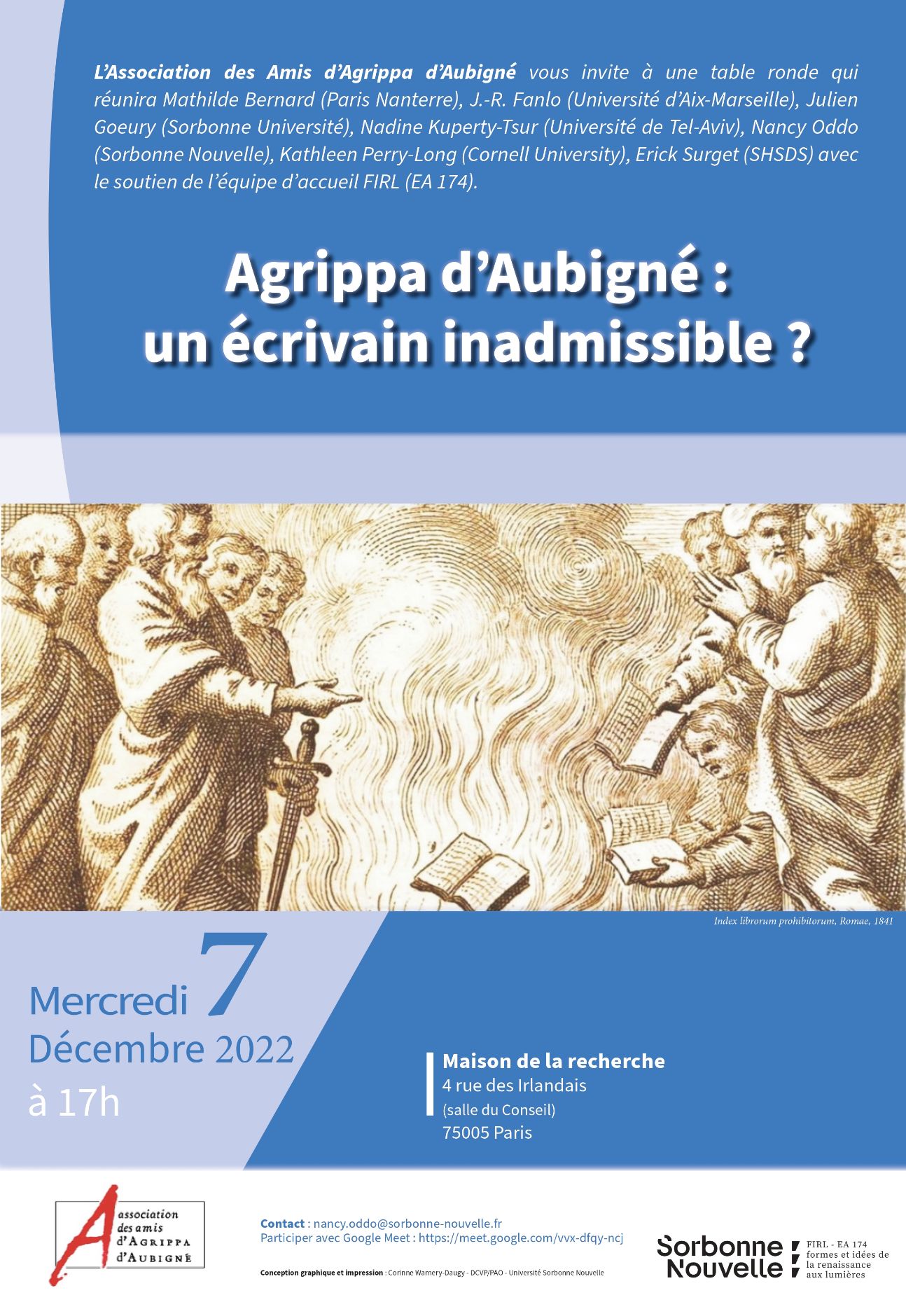 Agrippa d'Aubigné : un écrivain inadmissible ? (Sorbonne nouvelle & en ligne)
